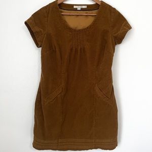 Biden Corduroy Green Shift Dress